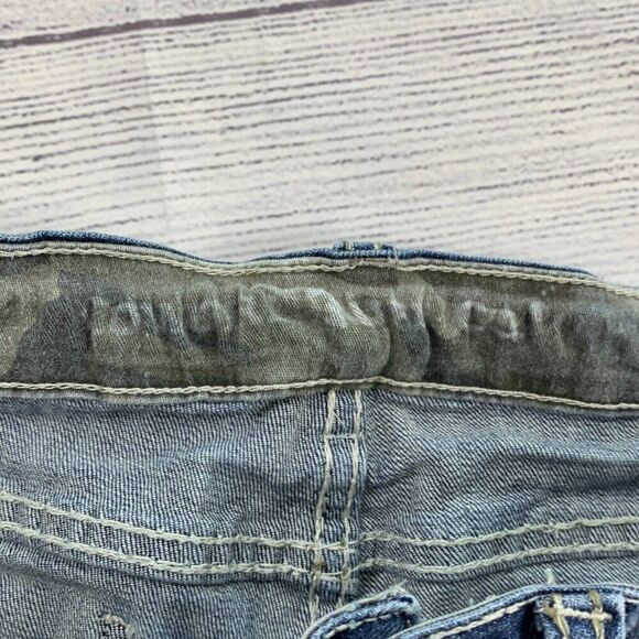 Cowboy Tuff Jeans sz 31 X 32 Bootcut Camo Medium Wash Inseam 32" Thick Stitch - Picture 8 of 12